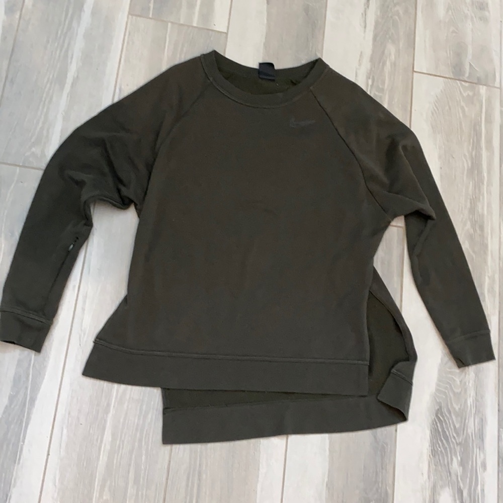 Nike Sweatshirt Tunic Olive Sz S